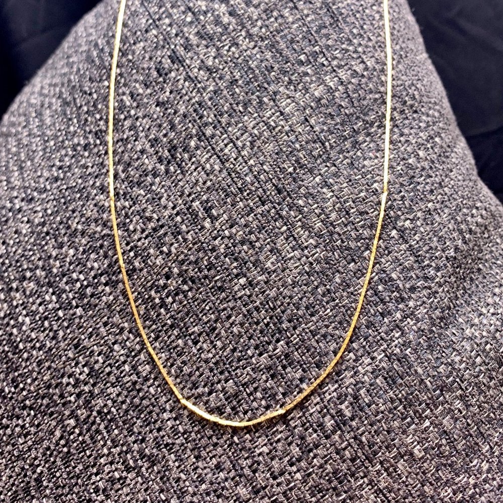 Gold Tone Box Link Necklace